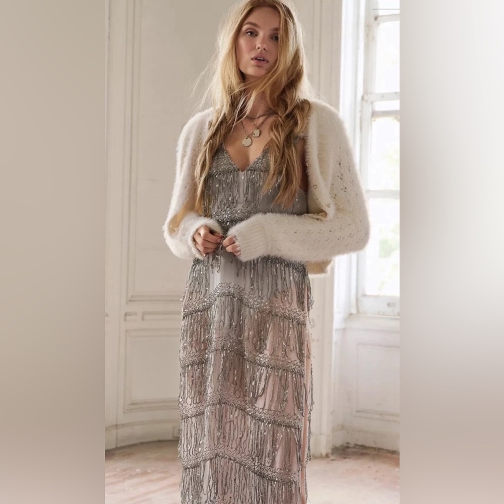 💖SEQUINS+SUMMER PRIVATE SALE  Free People Sequin Beaded Fringe Dress